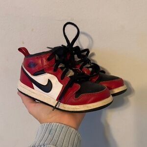 Jordan Kids Red, Black, and White Sneakers